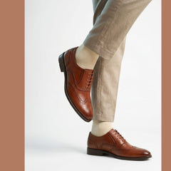 Vantore Premium Tan colour  Oxford Brogue Shoes for Men