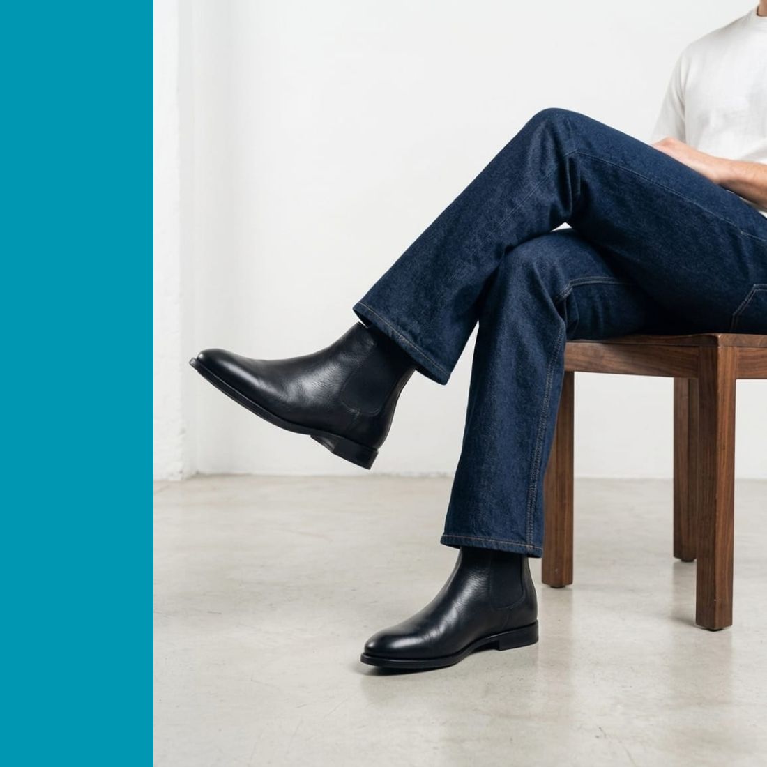 Vantore Men’s BlackLeather Chelsea Boots – Elegant & Comfortable