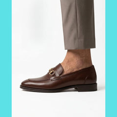 Vantore Men’s Brown Horsebit Loafers – Luxury Slip-On Formal Shoes
