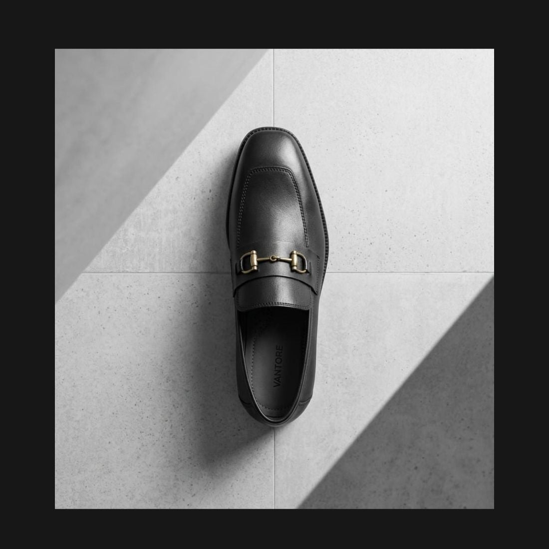 Vantore Men’s Black Horsebit Loafers – Luxury Slip-On Formal Shoes