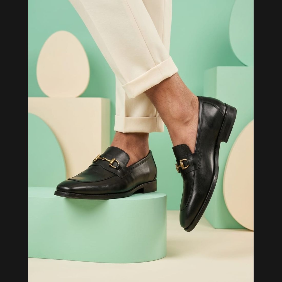 Vantore Men’s Black Horsebit Loafers – Luxury Slip-On Formal Shoes